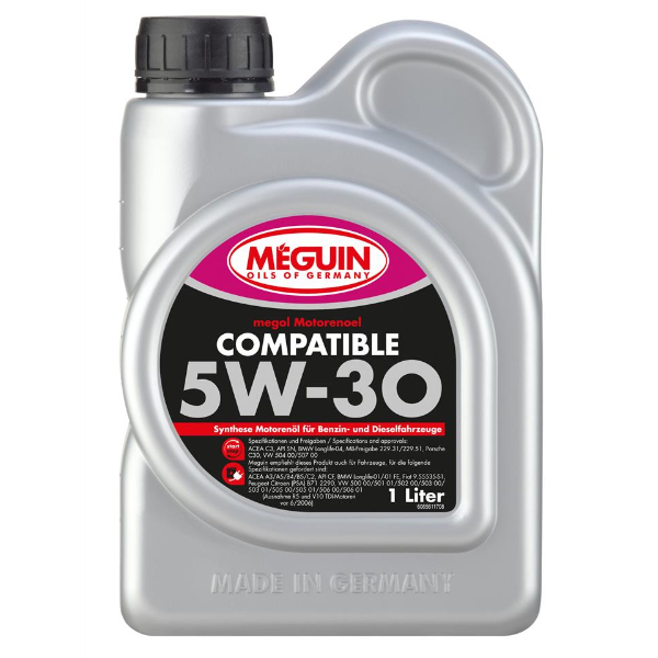 Моторне масло MEGUIN COMPATIBLE  SAE 5W-30 (1л) - фото, зображення